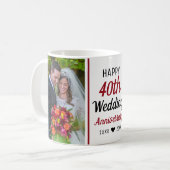 Mug Créez votre propre 2 photo 40e anniversaire de Mar (Devant gauche)