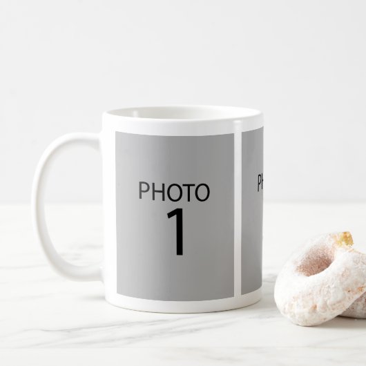 Mug Créez votre propre 3 Rectangle Photo Collage souve (Avec donut)