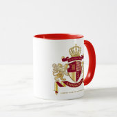 Mug Créez votre propre blason d'armoiries d'or rouge (Devant droit)