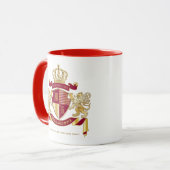 Mug Créez votre propre blason d'armoiries d'or rouge (Devant gauche)