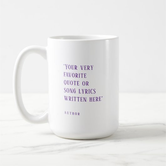 Mug Créez votre propre citation préférée violet (Gauche)