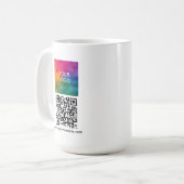 Mug Créez votre propre code QR Scan Me, téléchargez le (Devant gauche)