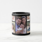 Mug Créez votre propre collage de 13 photos noir (Centre)