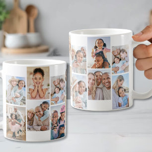 Mug Créez votre propre collage de 14 photos