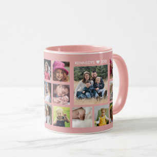 Mug Créez Votre Propre Collage De 18 Photo Nom De Fami