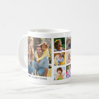 Mug Créez votre propre collage de 8 photos de famille 