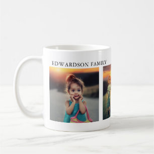 Mug Créez votre propre collage photo de famille monog