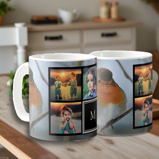 Mug Créez votre propre collage photo monogramme de rob