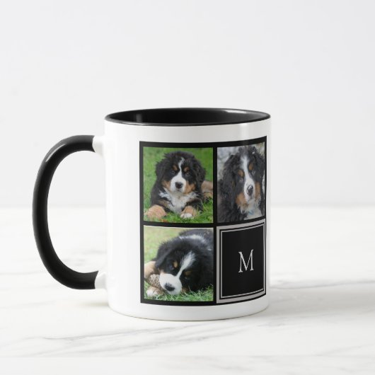 Mug Créez votre propre collage photo monogrammed (Gauche)