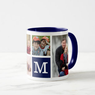 Mug Créez votre propre collection de 5 photos Monogram