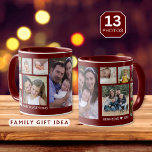 Mug Créez votre propre collection de photos de famille<br><div class="desc">Unique photo collage tasse à personnaliser avec 13 photos. Ajoutez votre nom de famille,  année pour le rendre exclusif.La citation "la famille est tout" en fait un cadeau de conservation spécial pour les vacances et les occasions spéciales.</div>