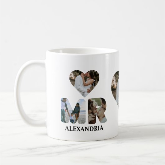 Mug Créez votre propre couple Mr et Mrs photo Matching (Gauche)
