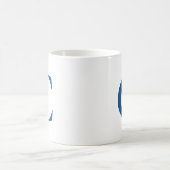 Mug Créez votre propre grand monogramme bleu (Centre)