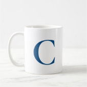 Mug Créez votre propre grand monogramme bleu (Gauche)