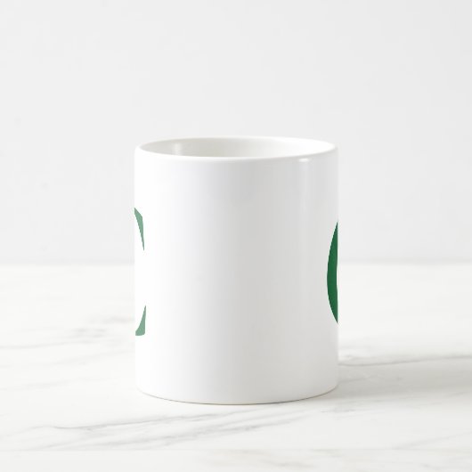 Mug Créez votre propre grand monogramme vert (Centre)