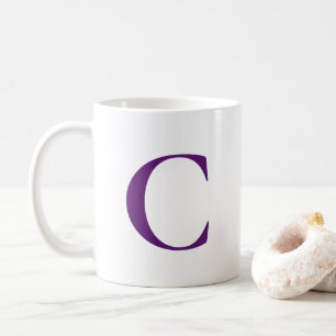Mug Créez votre propre grand monogramme violet