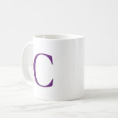 Mug Créez votre propre grand monogramme violet (Devant gauche)
