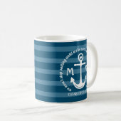 Mug Créez votre propre logo côtier de coeur nautique (Devant droit)