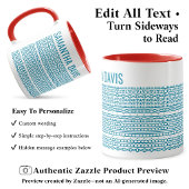 Mug Créez Votre Propre Long Message Caché & Nom Aqua