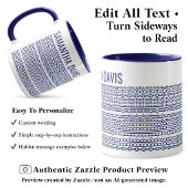 Mug Créez Votre Propre Long Message Caché & Nom Navy