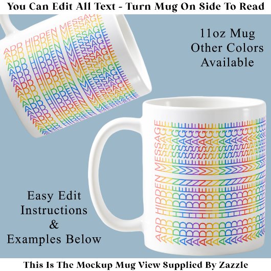 Mug Créez Votre Propre Message Caché Arc-en-ciel Amusa