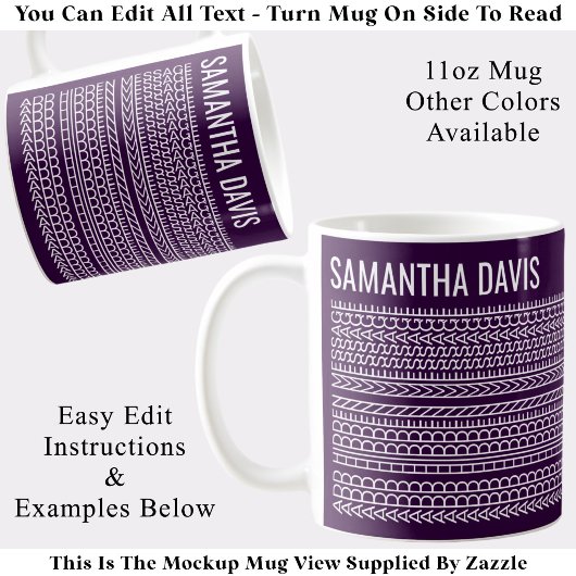 Mug Créez Votre Propre Message Caché de Longue Durée &