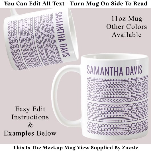 Mug Créez Votre Propre Message Caché Long & Nom 151PW