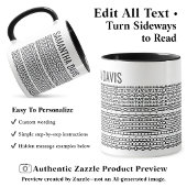 Mug Créez Votre Propre Message Caché Long & Nom Noir