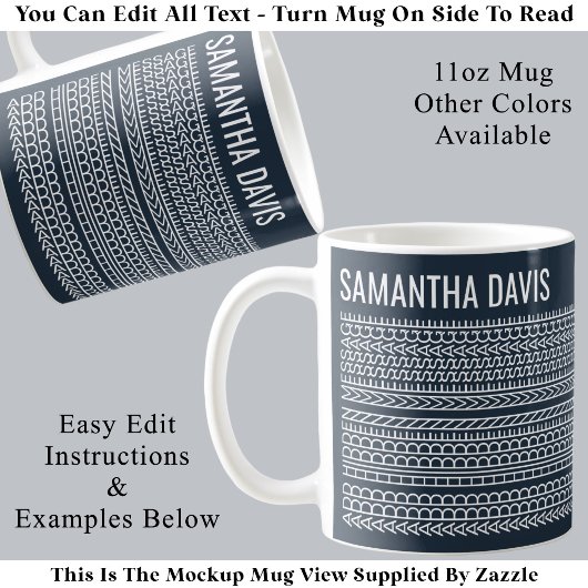 Mug Créez Votre Propre Message Long Caché & Nom 151WB