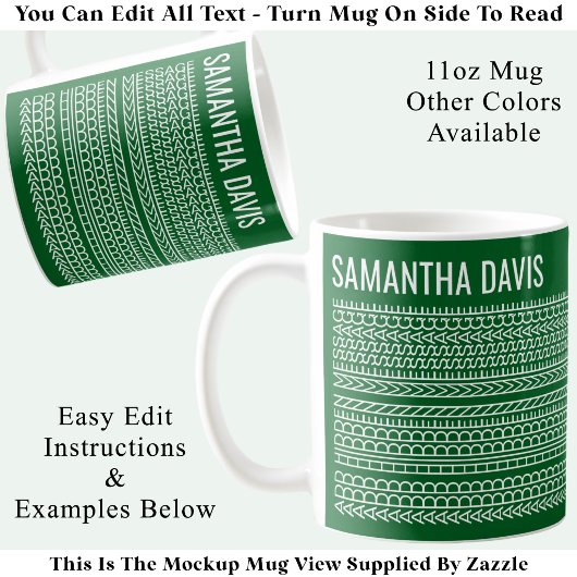 Mug Créez Votre Propre Message Long Caché & Nom 151WG