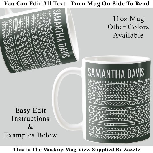 Mug Créez Votre Propre Message Long Caché & Nom 151WG