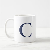 Mug Créez votre propre monogramme bleu marine (Gauche)