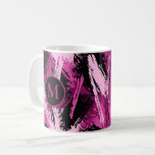 Mug Créez votre propre monogramme Camo rose personnali (Devant gauche)