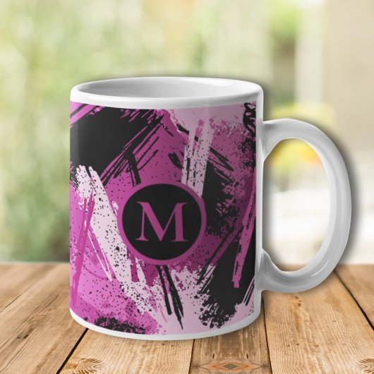 Mug Créez votre propre monogramme Camo rose personnali