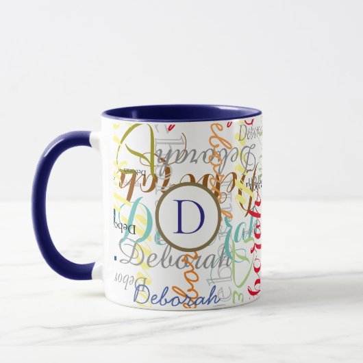 Mug Créez votre propre Motif de nom avec monogramme (Gauche)