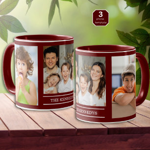 Mug Créez Votre Propre Nom de Famille 3 Collage Photo