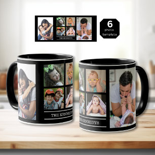 Mug Créez votre propre nom de famille 6 Photo Collage