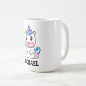Mug Créez Votre Propre Nom Unicorne Cute (Devant droit)
