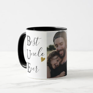 Mug Créez votre propre photo Meilleur Oncle Ever Noir