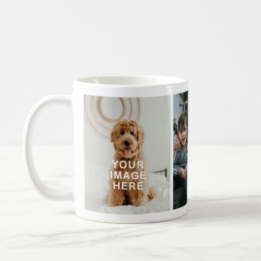 Mug Créez Votre Propre Simple 3-Photo (Gauche)