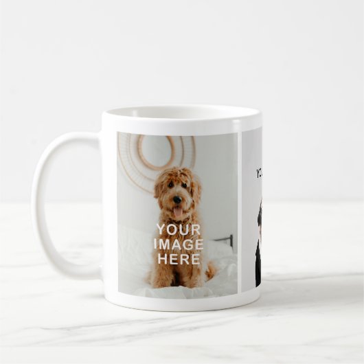 Mug Créez Votre Propre Simple 3-Photo (Gauche)