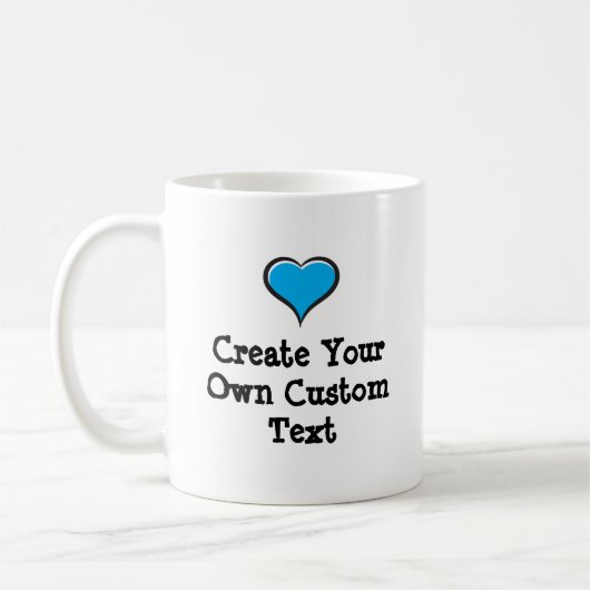 Mug Créez votre propre texte personnalisé avec un Coeu (Gauche)