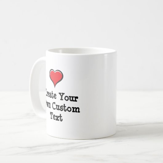 Mug Créez votre propre texte personnalisé avec un coeu (Devant gauche)