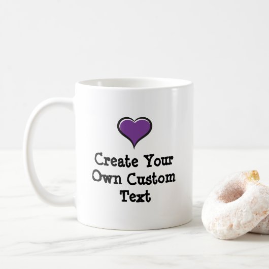Mug Créez votre propre texte personnalisé avec un coeu (Avec donut)