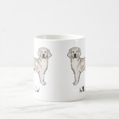Mug Crème anglaise Golden Retriever Chien Nom Personna (Centre)