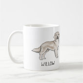 Mug Crème anglaise Golden Retriever Chien Nom Personna (Gauche)