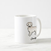 Mug Crème anglaise Golden Retriever Dessin Dog & Nom (Devant droit)