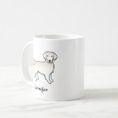 Mug Crème anglaise Golden Retriever Dessin Dog & Nom (Devant gauche)