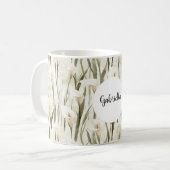 Mug Crème Blanc Calla Lily Floral (Devant gauche)