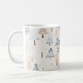 Mug Crème Bleu Bleu Arbres de Noël (Gauche)